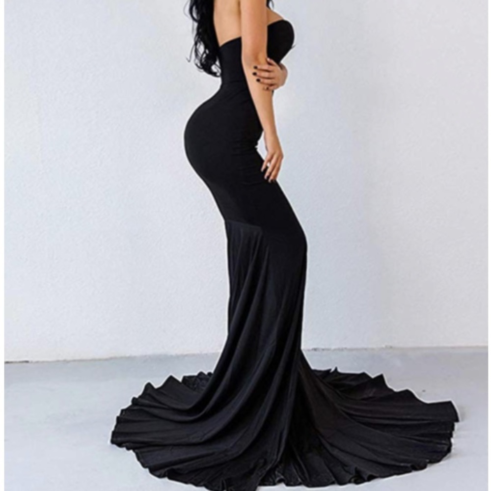 🆕 (S) STRAPLESS BLACK MERMAID DRESS - Picture 4 of 4